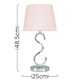 image 3 of ValueLights Modern Sleek Design Polished Chrome Touch Table Lamp With Pink Light Shade