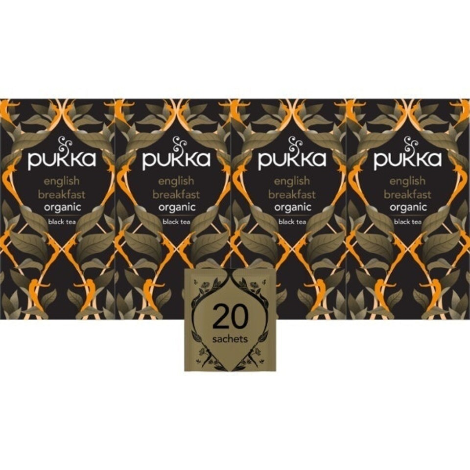image 1 of Pukka Herbs Organic Herbal Tea, English Breakfast, 4 Packs, 80 Teabags 4