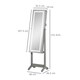image 7 of HOMCOM Mirrored Jewellery Cabinet W/ LED Light Lockable Jewellery Armoire Grey
