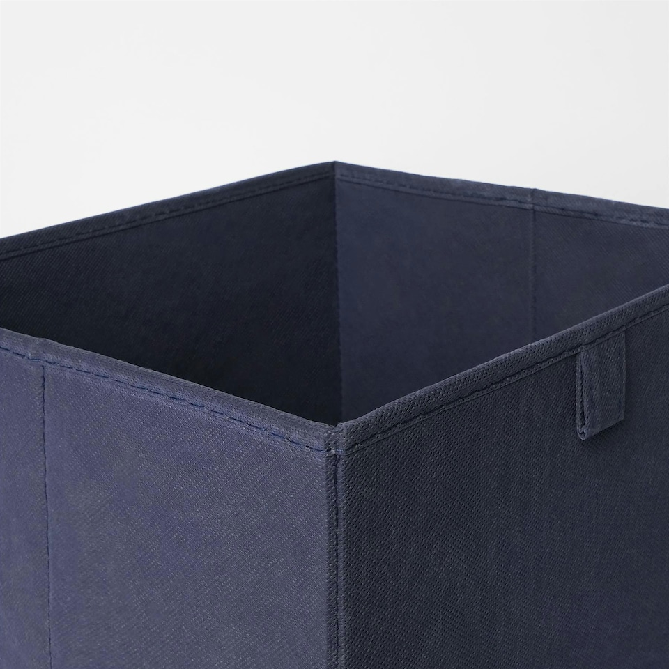 image 1 of OHS 2 x Plain Folding Storage Cube Boxes, 27x27cm - Navy Blue