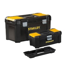 Stanley Hand Tools Essential Toolbox Bonus Pack 32cm (12.1/2in) & 48cm (19in) - Multi Colour - One Size Multi