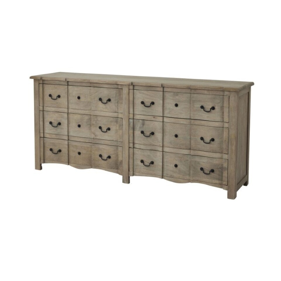 image 1 of Copgrove Collection 6 Drawer Chest - Wood - L47 x W200 x H90 cm - Brown
