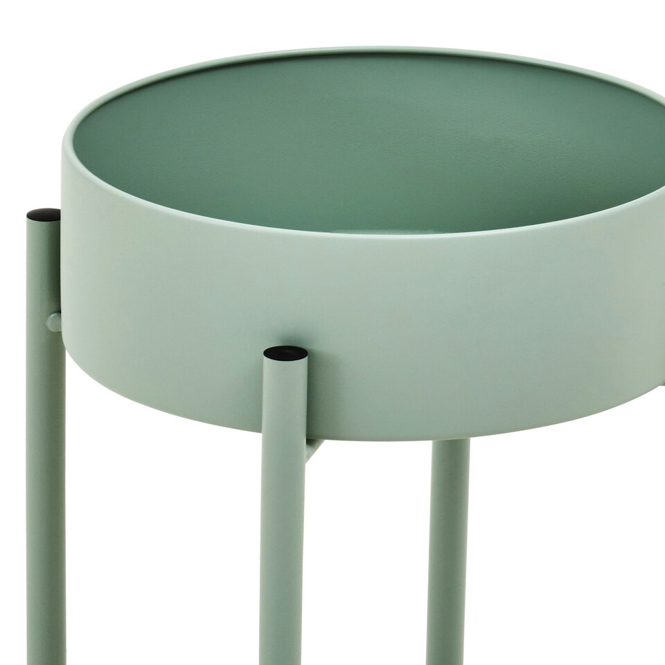 image 1 of Interiors by Premier Contemporary Small Green Floor Standing Planter, Sturdy Outdoor Pot For Flowers, Durable Floor Planter Green