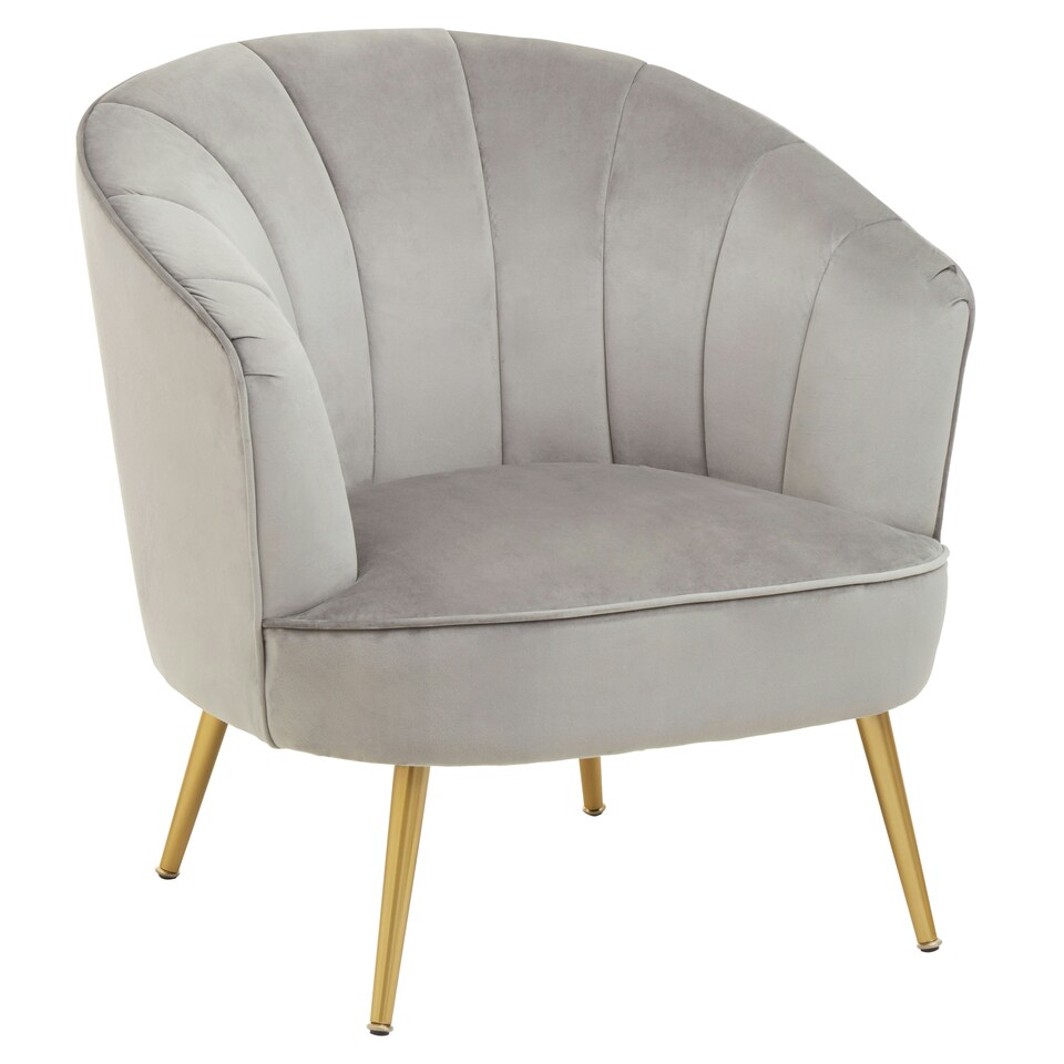 image 1 of Interiors by Premier Versatile Yolanda Grey Velvet Chair, Exquisite & Cozy Desk Chair Velvet, Easy to Clean Velvet Accent Chair
