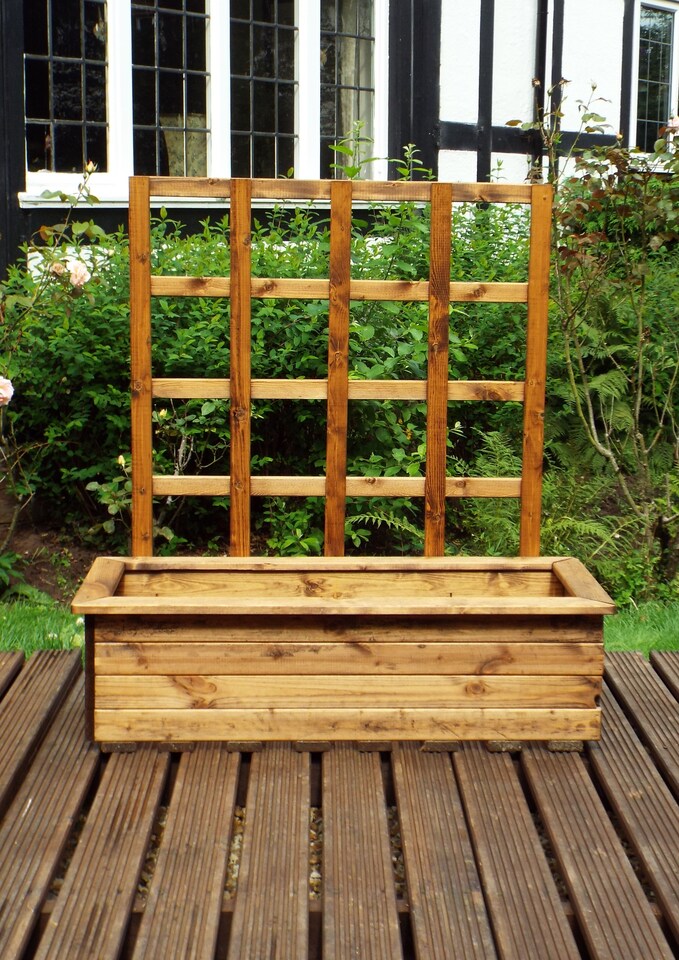 image 1 of Extra Large Kensington Planter - Wood - L49.5 x W109 x H72cm | Brown