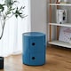 image 2 of Living and Home Cylindrical 2-Tiered Plastic Storage Drawer Unit, Blue