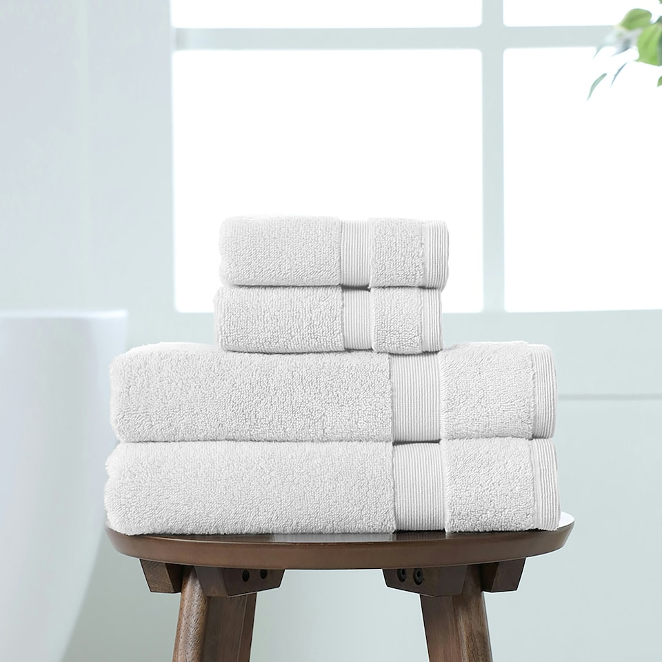 image 1 of Martex 100% Cotton Towel Bale - 2 face cloths & 2 hand towels - White White | Face cloth