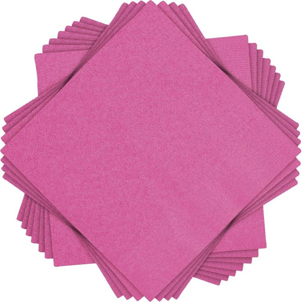20 HOT PINK BEVERAGE NAPKINS - UNIQUE N/A