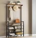 image 4 of Entryway Coat Rack Stand with Shoe Storage Shelves – Industrial Hallway Organiser