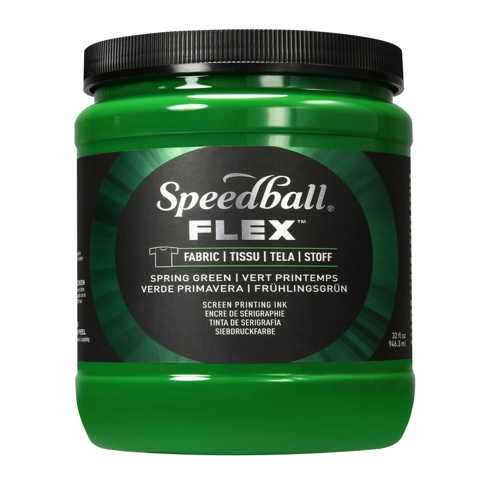 image 1 of Speedball Flex Screen Printing Fabric Ink, Spring Green, 32oz