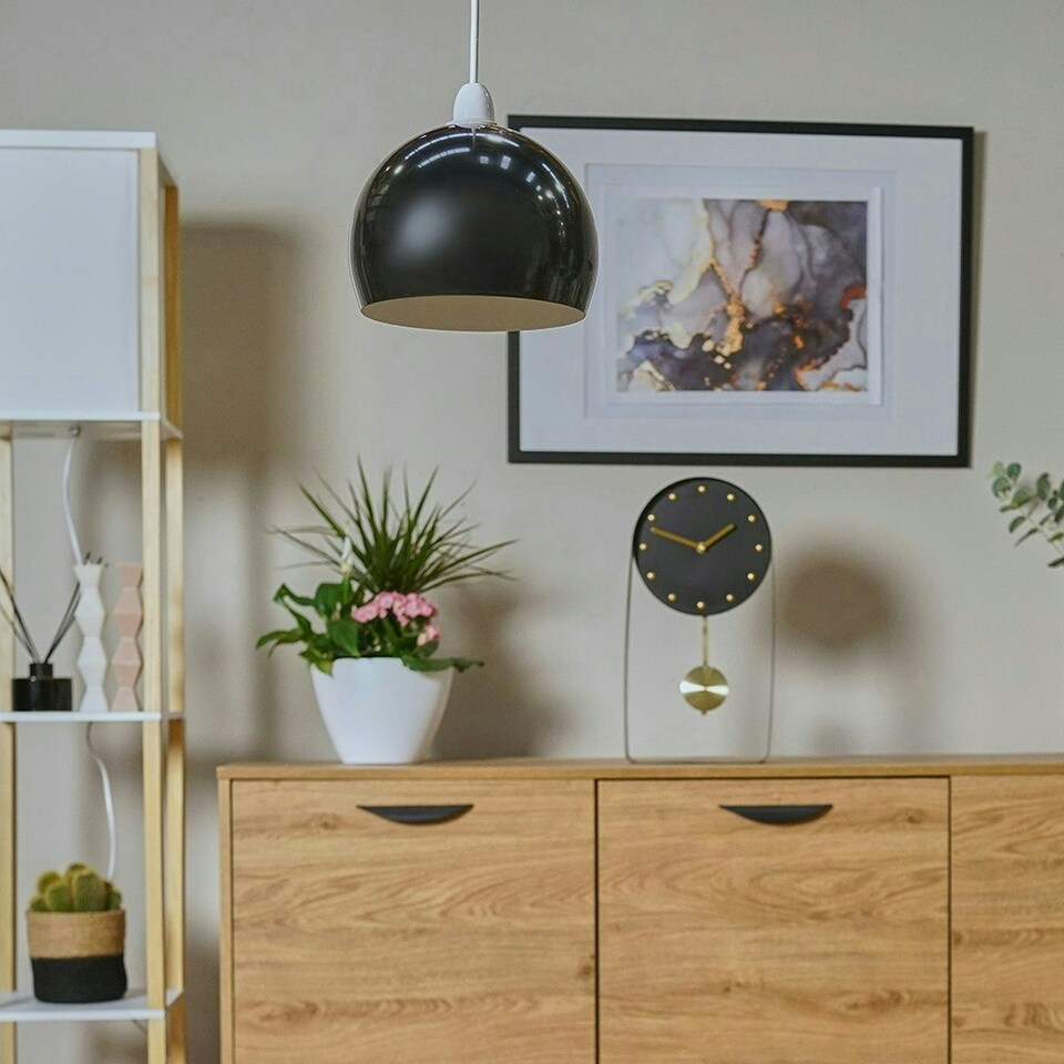 image 1 of ValueLights Retro Black Arco Style Dome Ceiling Pendant Light Shade