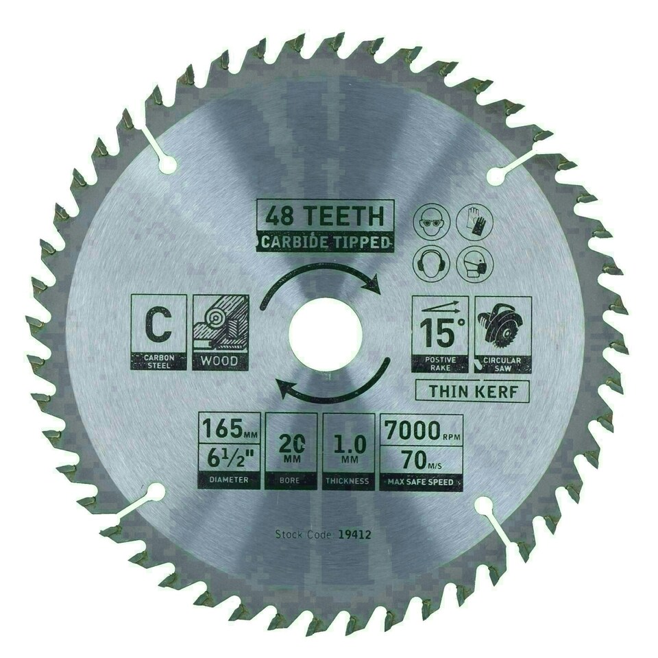 image 1 of Circular Saw Blade 165mm x 16 / 20mm 48 Teeth TCT Cutting Disc Wood 1pc
