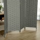 image 4 of HOMCOM 4-Panel Room Dividers, Wave Fibre Freestanding Folding Privacy Screen Panels, Partition Wall Divider for Indoor Bedroom Office, 170 cm, Grey