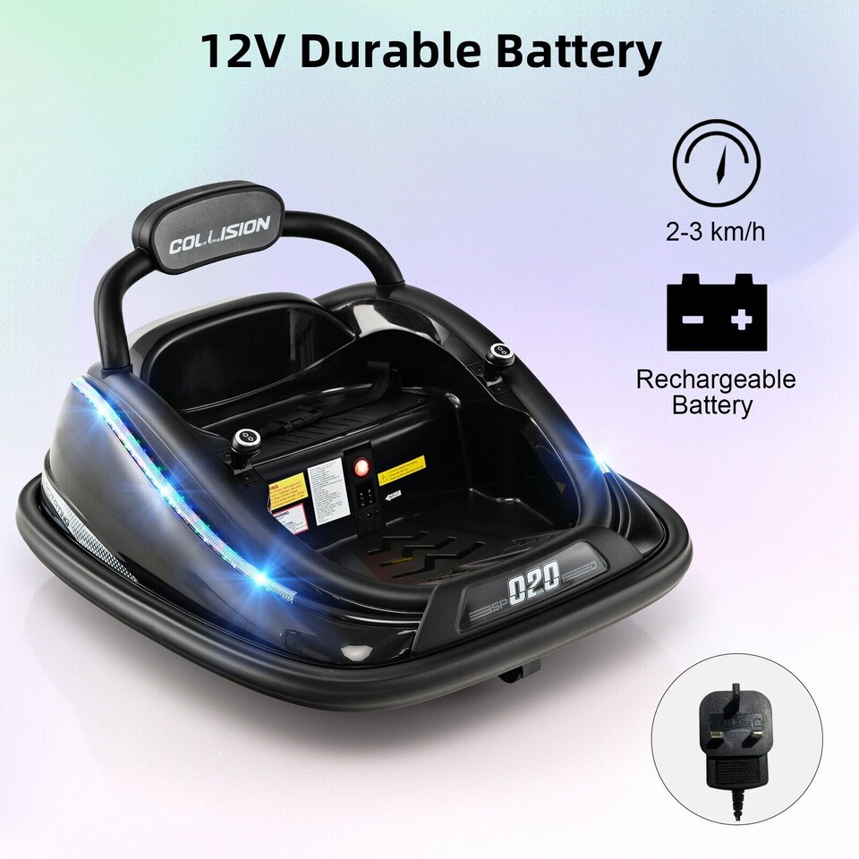 image 1 of COSTWAY Toy Car Kids Ride-On Bumper Car Electric 12V Black