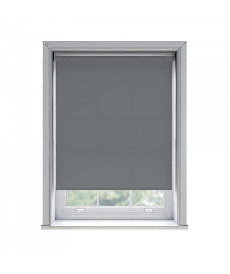 80cm No Drill Slate Grey Thermal Blackout Roller Blind (170cm Drop) | Grey