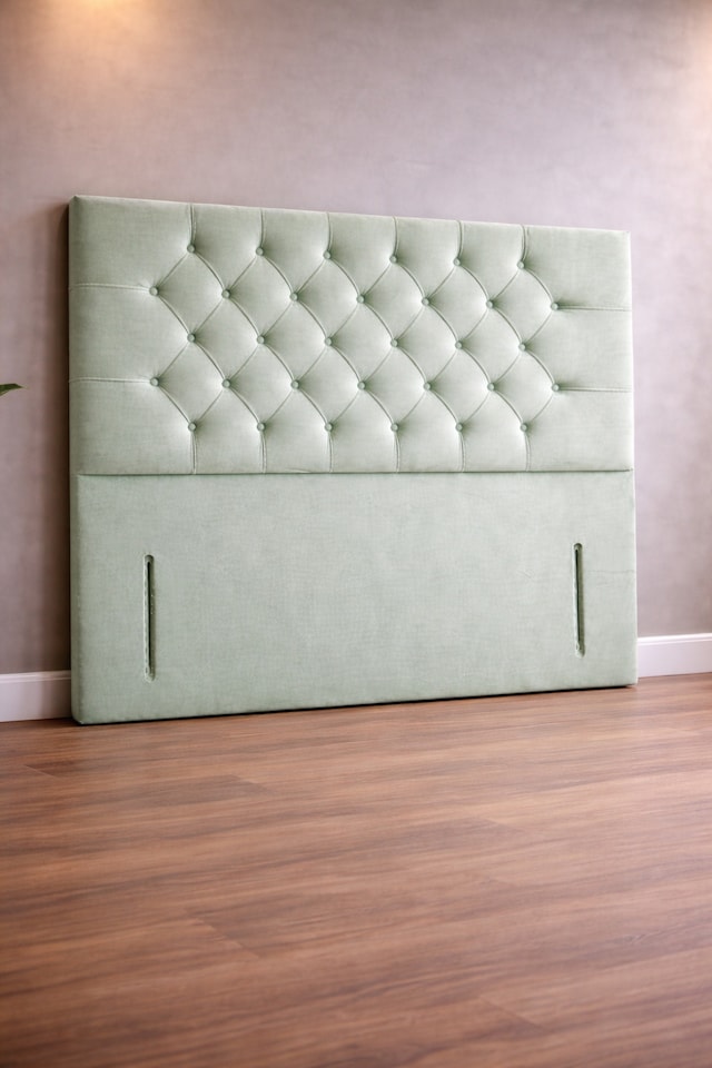 image 1 of Floorstanding Headboard Duck Egg Plush Chesterfield 3FT Single 54inch High
