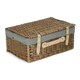 image 2 of 46cm Antique Wash Wicker Picnic Basket with Lining Grey | Grey | One Size