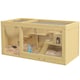 image 1 of PawHut Wooden Hamster Cage with Water Bottle, Platforms, Openable Roof