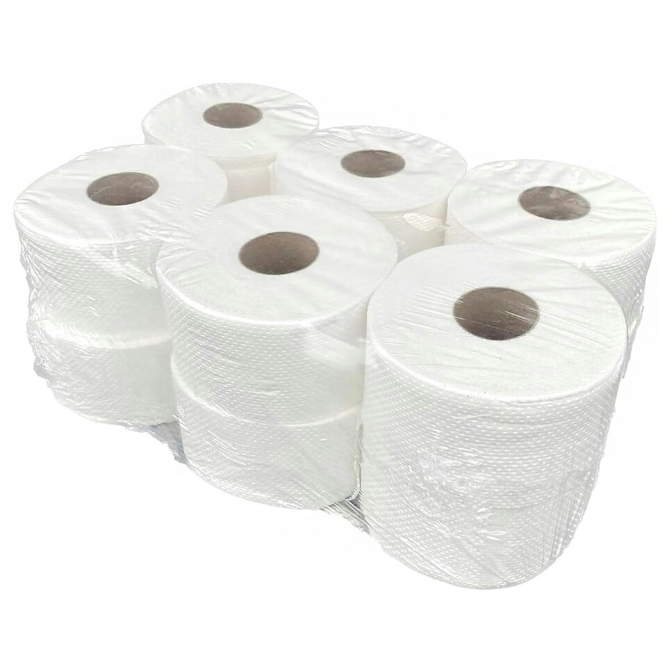 image 1 of 24 x White 2ply Highly Absorbent Home, Kitchen, Washroom & Restaurants Embossed Centrefeed Rolls