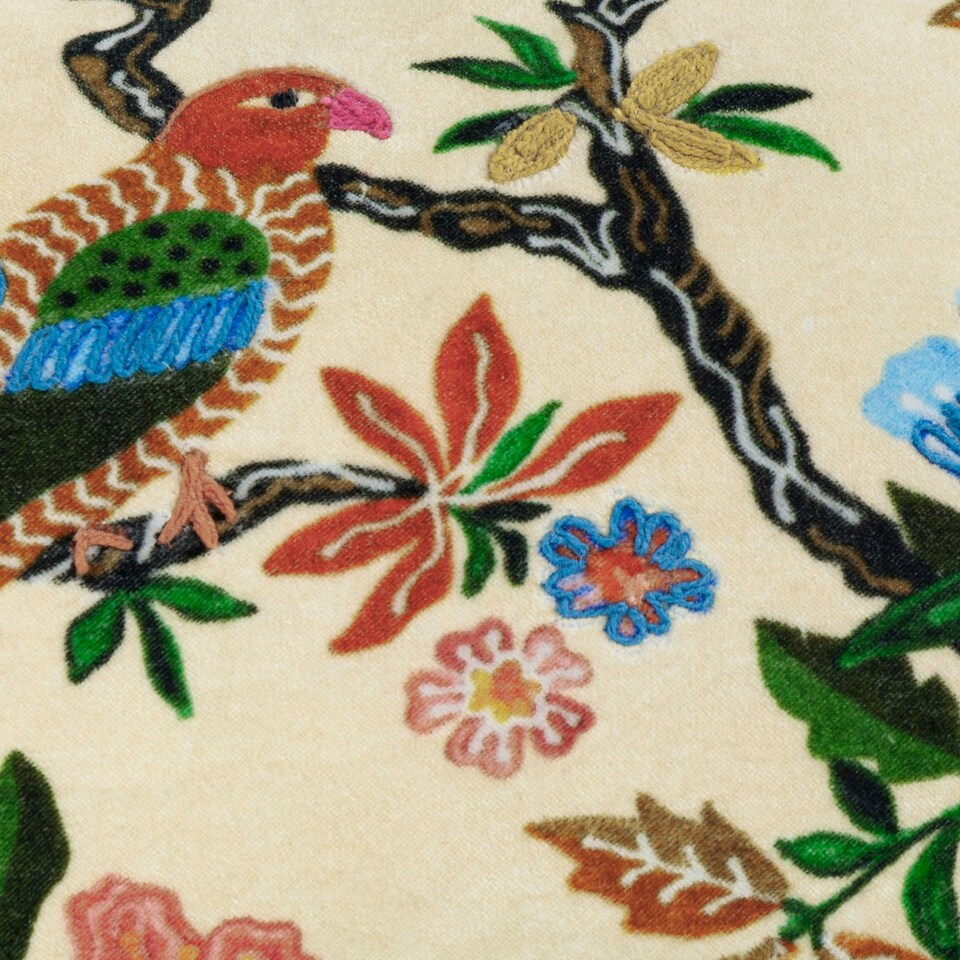 image 1 of Wylder Sittacula Embroidered Multicolour Cushion Cover 30 x 50 cm Multi