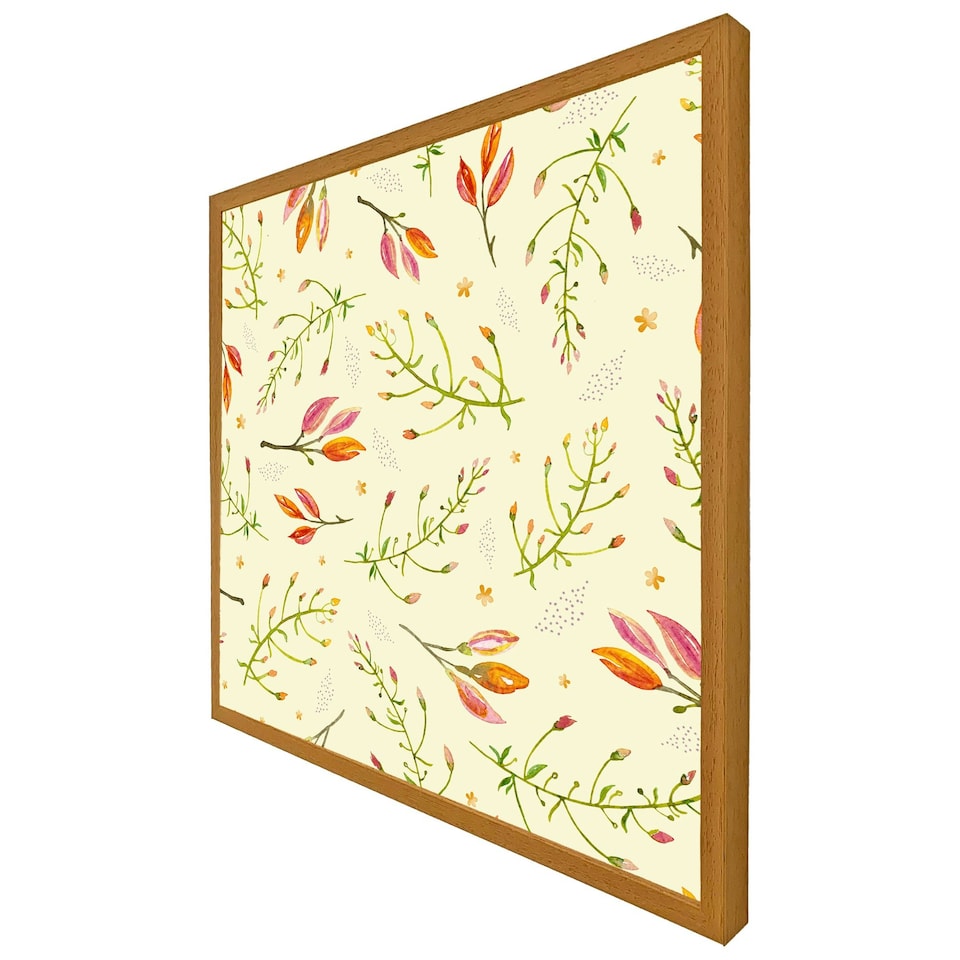 image 1 of Green branches on light background (Picture Frame) Black | XL