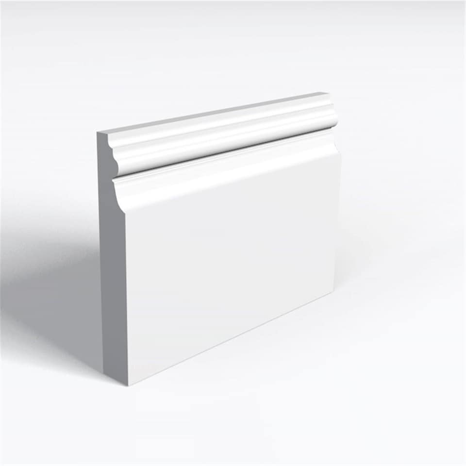 Pack of 20 (Total 20 Units) - Moisture Resistant MDF Primed Royal B Skirting Board - 18mm (T) x 94mm (H) x 4200mm (L)