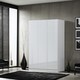 image 6 of FWStyle Stora 3 Door Wardrobe - White Gloss Front White