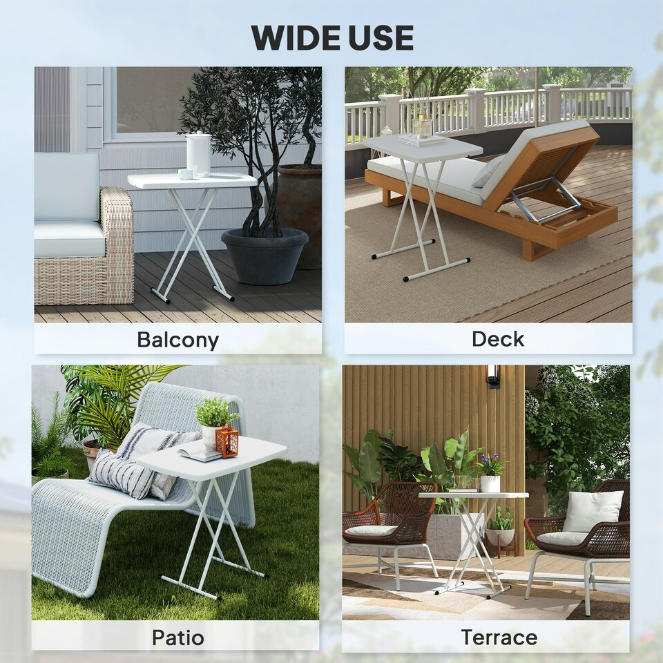 image 1 of Outsunny Folding Coffee Table, Height Adjustable Picnic Table, Charcoal Grey
