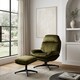image 8 of Velvet Blue Brenna Swivel Armchair with Footstool