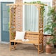 image 2 of Outsunny Arch Pergola Garden Bench, Wooden Garden Arbour with Seat, Brown