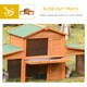 image 5 of PawHut Rabbit Hutch, Guinea Pig Hutch Outdoor Wooden House w/ Run, Green