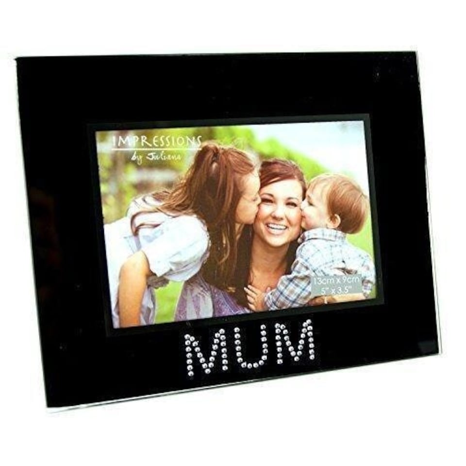 image 1 of Black Glass Mum Photo Picture Frame 5x3.5"