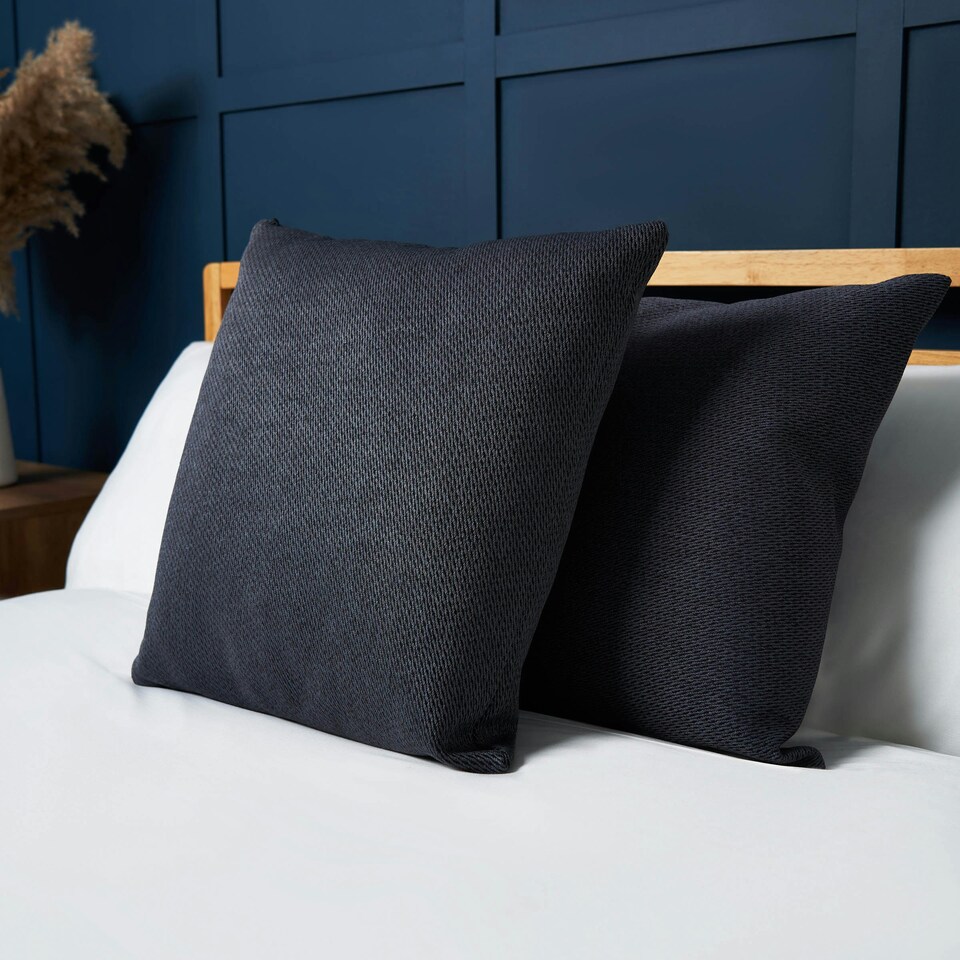 image 1 of BHS Snow Fleece Cushion, Charcoal