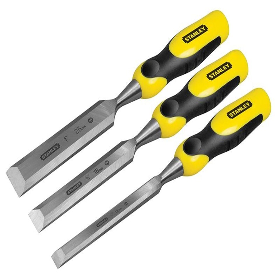 STANLEY Hand Tools - DYNAGRIP Bevel Edge Chisel with Strike Cap Set, 3 Piece