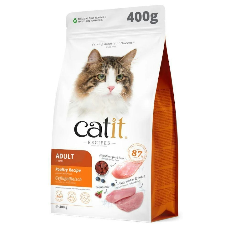 Catit Recipes Adult Poultry Dry Cat Food 400g