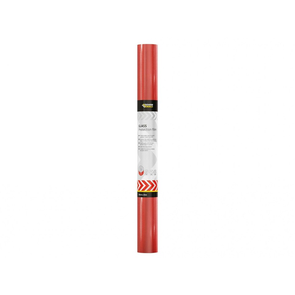 Everbuild Sika Glass Protector Film 600mm X 25m - Red film - 600mm x 25m