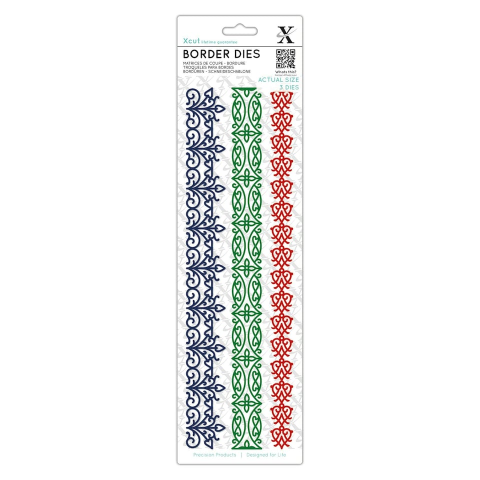 Xcut Border Dies - Arts & Craft Borders, Silver, Set of 3