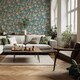image 2 of Belgravia Olivia Floral Wallpaper - Pink/Sage - 10m x 0.5m Pink