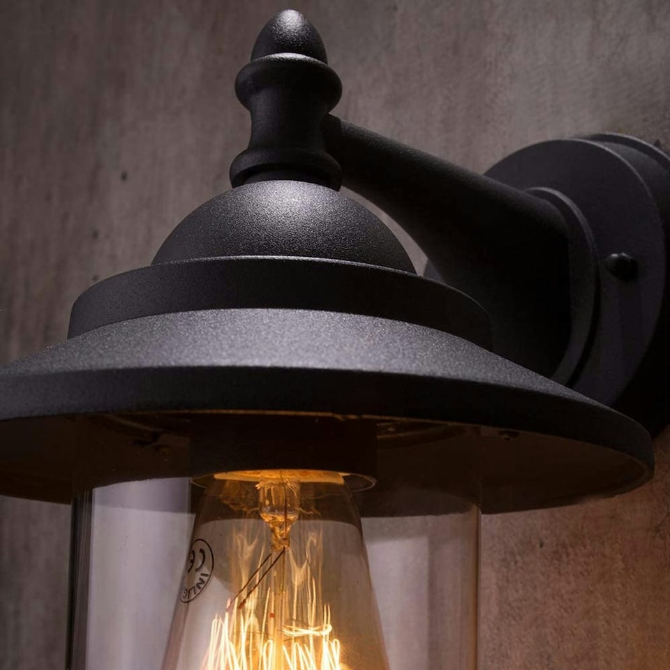 image 1 of CGC RYDER Matt Black Fisherman Lantern Wall Light Black