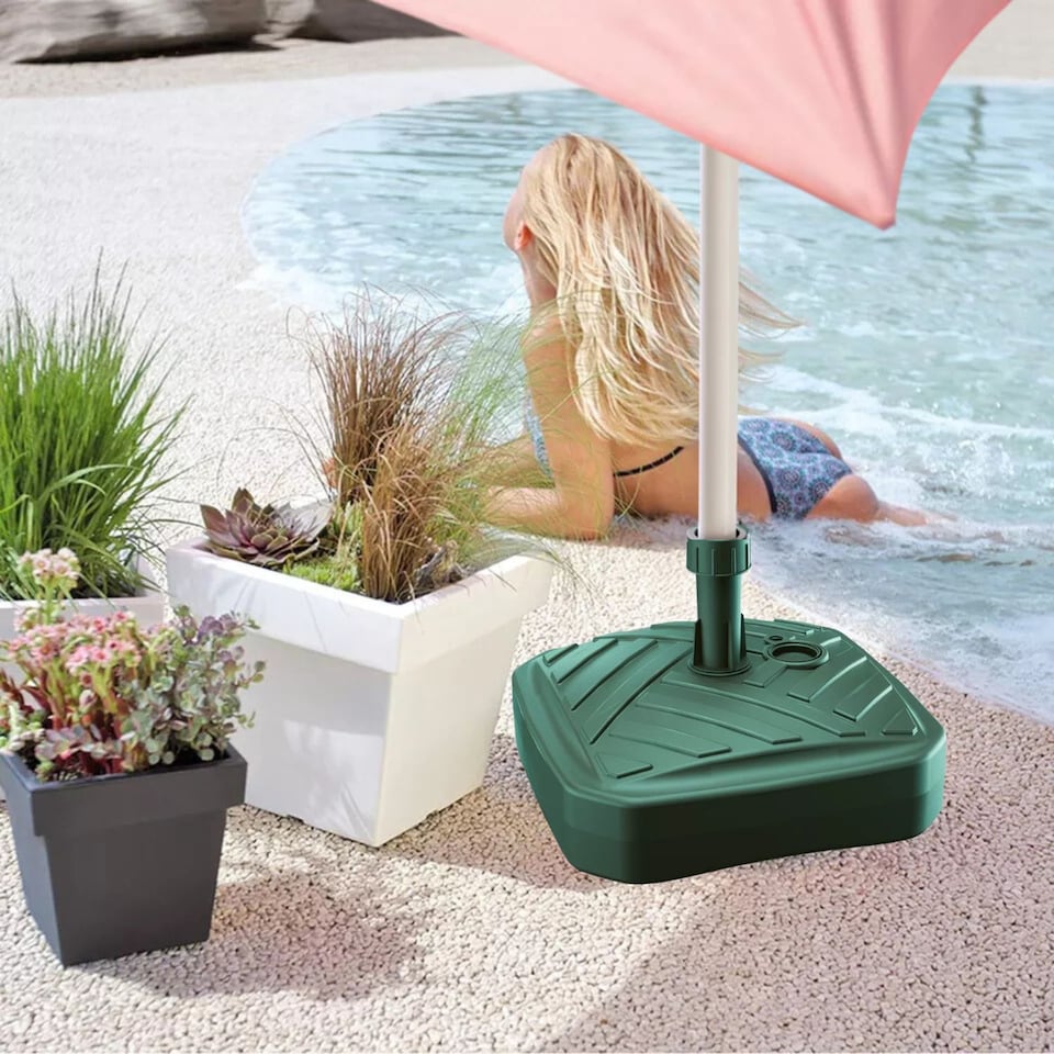 image 1 of Square Garden Umbrella Stand Holder | Green | 1
