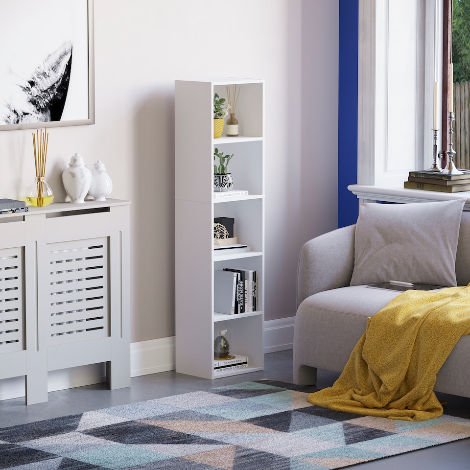 image 1 of Vida Designs Oxford 4 Tier Cube Bookcase Display Storage, White