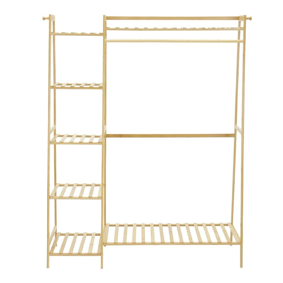 image 1 of Living and Home Bamboo Bedroom Clothes Rack - Natural - 130cm