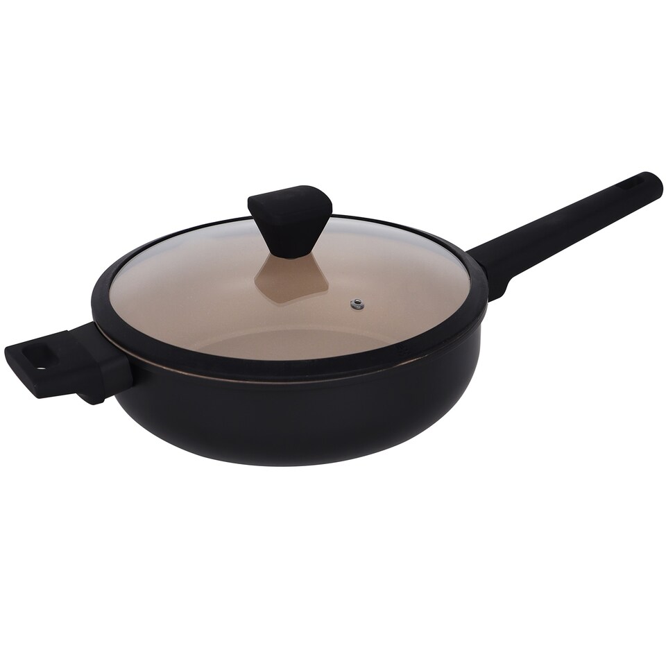 image 1 of Gr8 Home Casamema Black 10 Pcs Forged Carbon Steel Non Stick Marble Saucepan Cookware Set