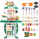 image 1 of Realistic Kitchen Play Set for Toddlers Steaming Spray Lights Cooking Sounds Pretend Role Play (Green)