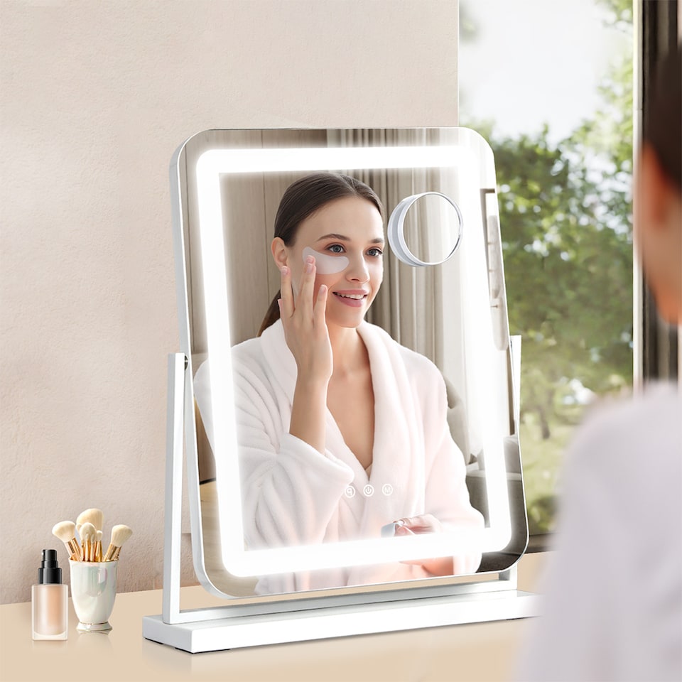 image 1 of Emitto Hollywood Mirror Vanity Makeup Mirror with Light 360°Rotation Tabletop