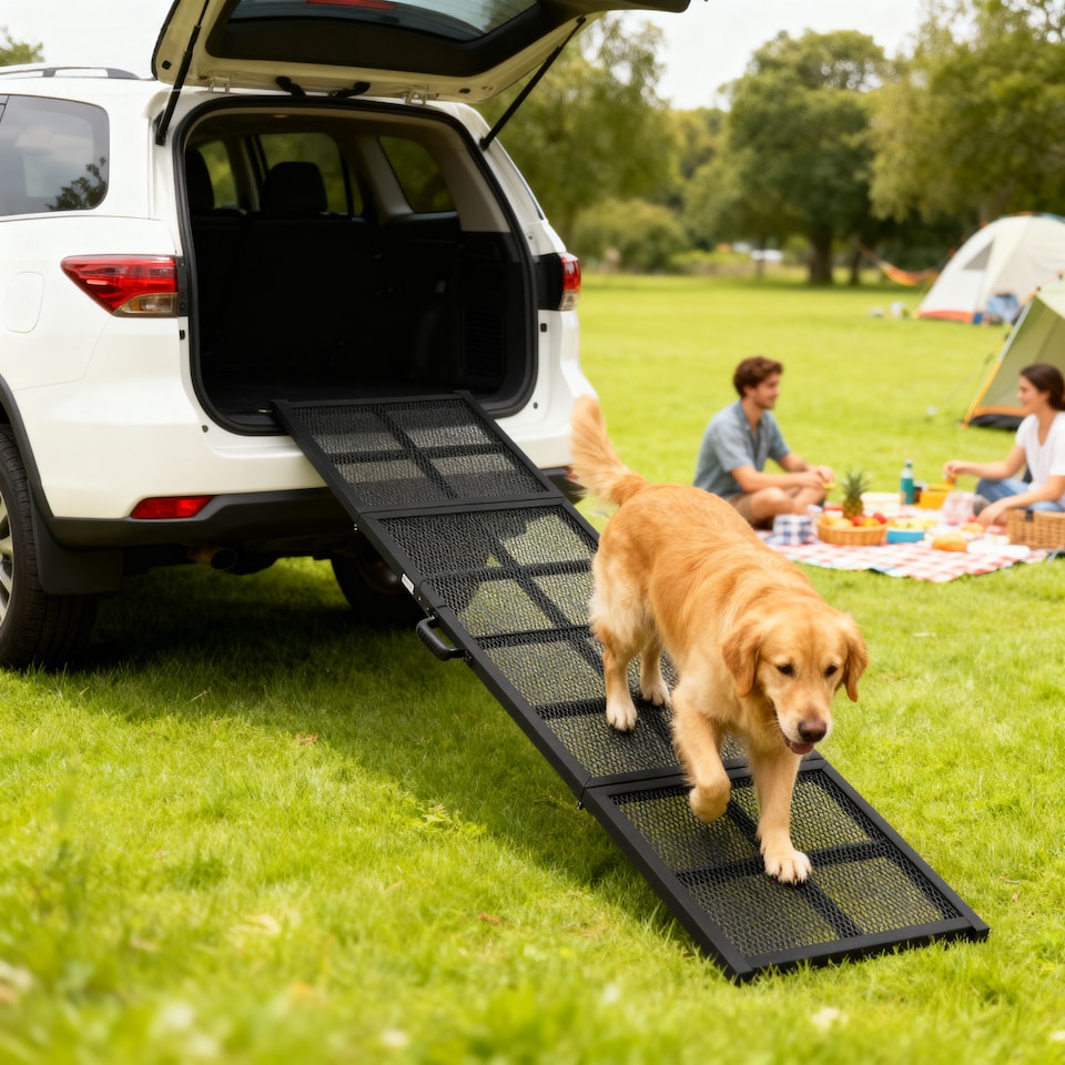 image 1 of PawHut 191 x 20cm Dog Ramp for Car, Pet Stairs for Large Dogs, for SUVs