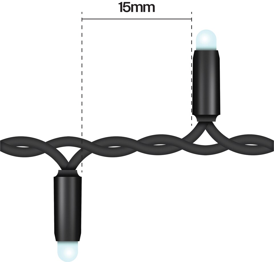 image 1 of Cluster Lights Black Rubber IP65 Copper Gold 25M