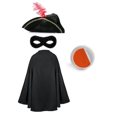 Cat Bandit Costume - with Face Paint Black | One Size
