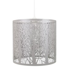 Unique and Beautiful Soft Grey Metal Forest Design Ceiling Pendant Shade | Grey | Grey | 1