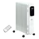 image 1 of HOMCOM 2500W Oil Filled Radiator Heater w/ 3 Heat Settings Remote Control White